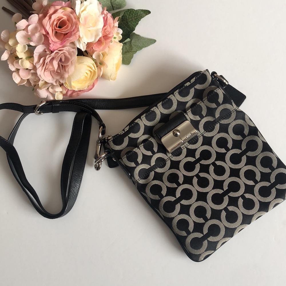 Coach black crossbody Kristin Signature Crossbody Black and Gray Fabric Coach - Picture 16 of 16